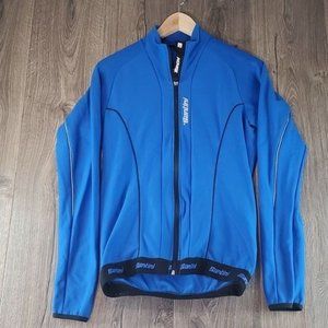 Santini H21 Acquazero Water Resistant Long Sleeve‎ Jersey Blue Men's Medium